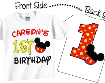 1st Birthday Shirts For Boys or girls, Tees, fun birthday shirt with colorful lettering, any age or birthday, personalized with name