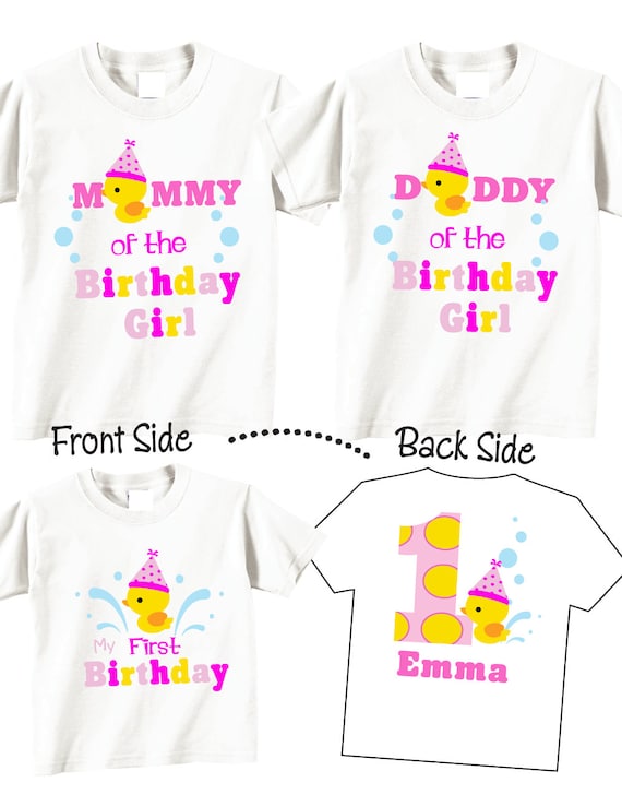 3 to 10 Shirts with ANY AGE Birthday Rubber Ducky Shirts for Mom and Dad Family Birthday Set adorable rubber duck shirt