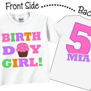 5th Birthday Girl Shirts and Tshirts With Cute Cupcake or Any Age ...