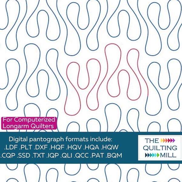 Gloop - Digital Longarm Quilting Design for Edge to Edge Pantograph