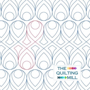 Ornate - Digital Quilting Pantograph | Pfauenfeder Inspiriertes Design für Longarm Quilting | E2E Muster | Sofort Download