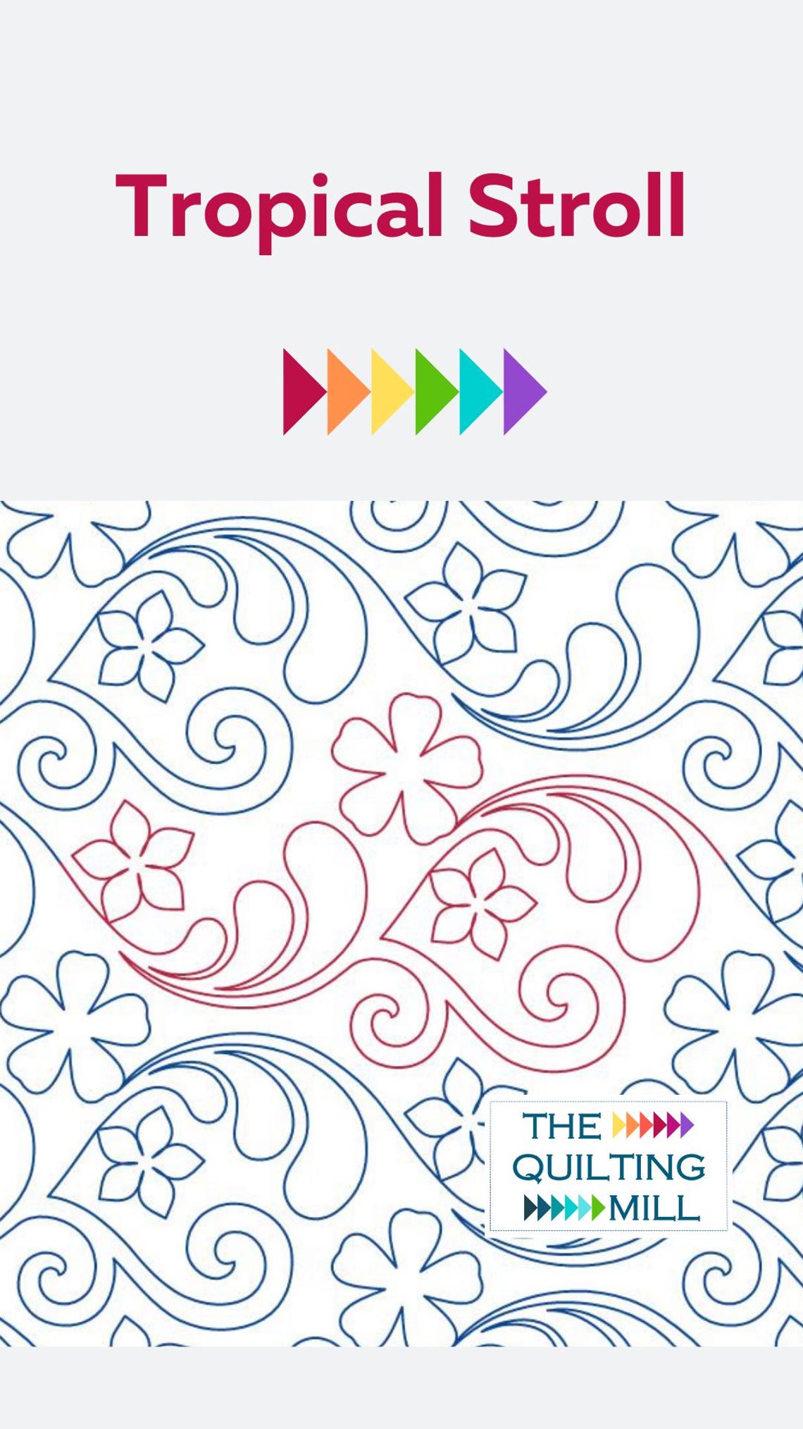 Tropical Stroll - Digital Pantograph | Floral Swirl Design for Longarm ...