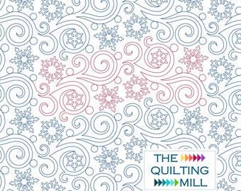 Snowy Dreams--Digital Longarm Quilting Design for Edge to Edge Pantograph