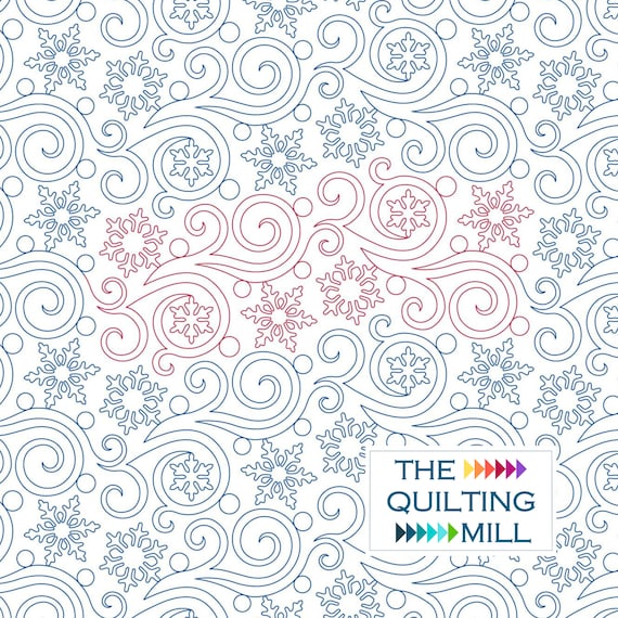 Quilting Pantograph Paper Roll - Water Waves Design For Longarm Machines With Cleaning Brush