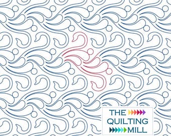 Swan Feathers – Self-Print Paper Pantograph for Longarm Quilting | Printable Feather Design, Edge-to-Edge Pattern for DIY Quilting
