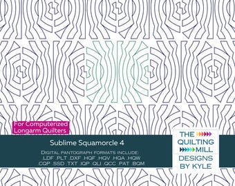 Sublime Squamorcle 4 | Pantograph Longarm Quilting Pattern | Modern Geometric Maze Design