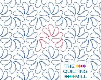 Fanned Feathers - Printable Paper Pantograph | DIY Self-Print Quilting Pattern for Wedding & Heirloom Quilts