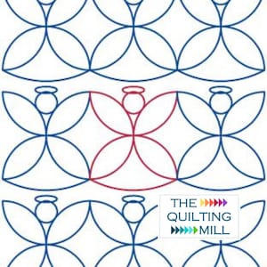 Orange Peel Angels - Digital Longarm Quilting Pantograph | Whimsical Christmas Angels & Orange Peels | E2E Design