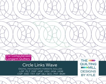 Circle Links Wave - Digital Pantographs for Longarm Quilting | Circle Loop Quilt Pattern