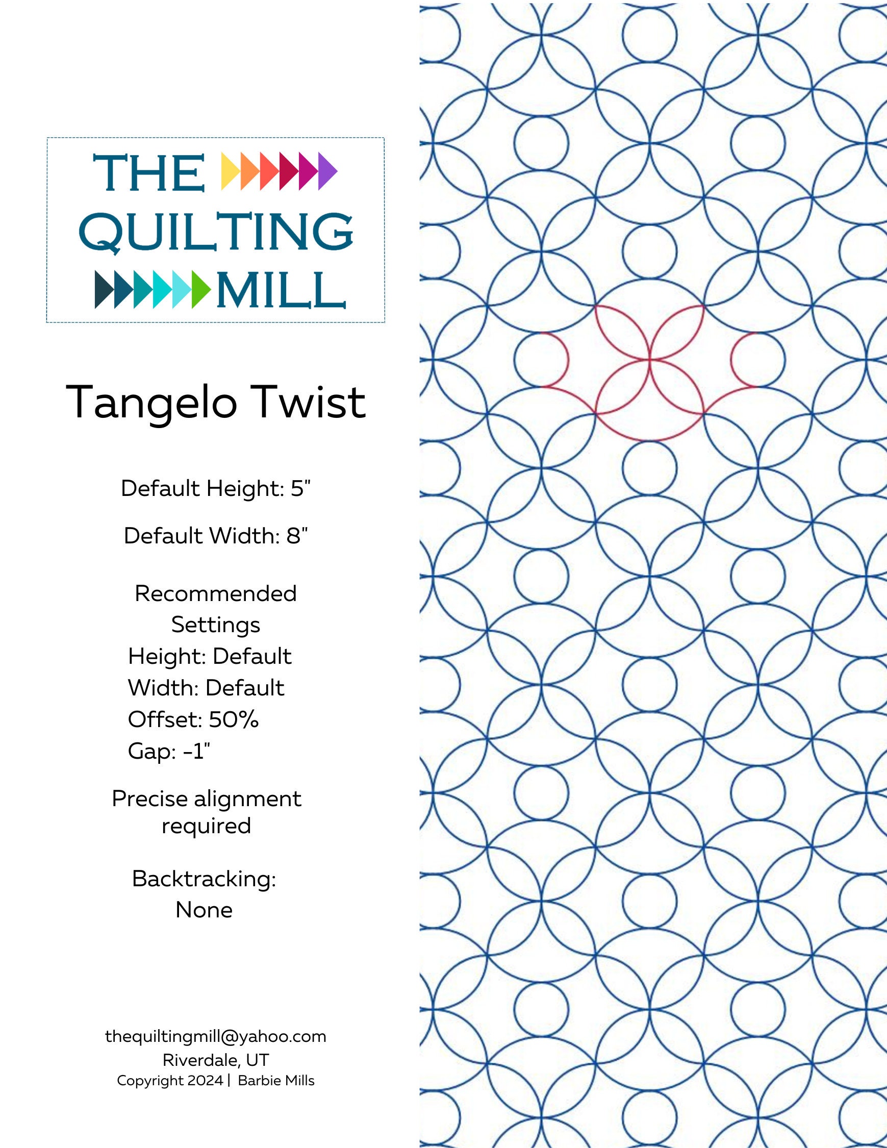 Tangelo Twist - Digital Quilting Design for Edge to Edge Longarm ...