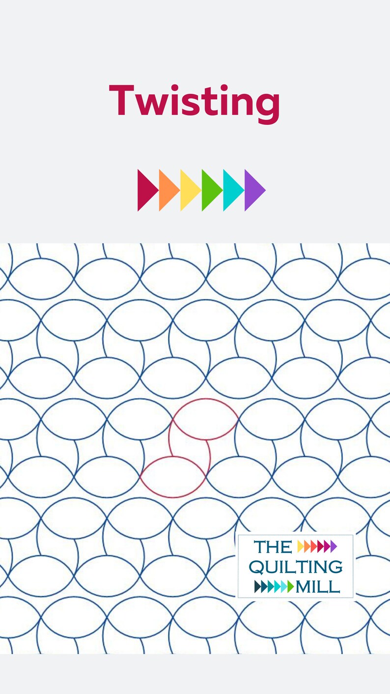 Twisting Digital Longarm Quilting Design for Edge to Edge Pantograph