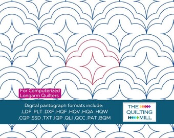 Star Blitz Digital Pantograph | Longarm Quilting Pattern | Stars Swirls Pantograph for Longarm Machines