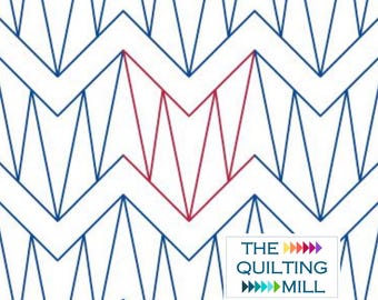 Double Zig - Digital Pantograph | Geometric Chevron Quilting Design for Longarm Machines | Edge-to-Edge Pattern