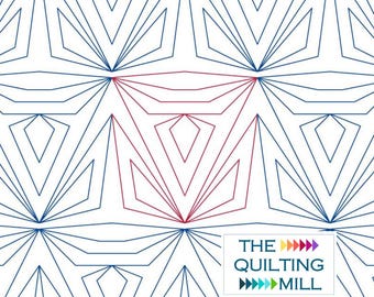 Geometric Helm - Digital Pantograph | Modern Geometric Quilt Pattern | E2E Longarm Quilting Design | Instant Download