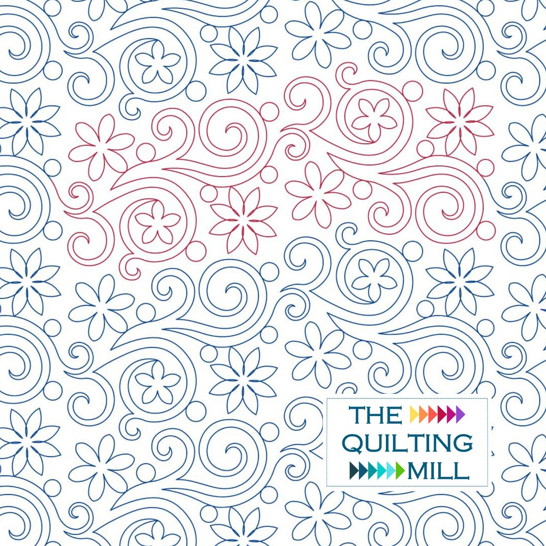 Blossoming Dreams - Digital Pantograph | Floral Swirl Quilting Design ...
