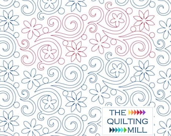 Blossoming Dreams - Digital Pantograph | Floral Swirl Quilting Design | Longarm Pantograph for Quilting Machines