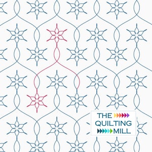 String of Snowflakes--Digital Longarm Quilting Design for Edge to Edge Pantograph and Embroidery