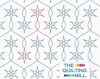 String of Snowflakes - Christmas Digital Pantograph |, Elegant Snowflake Design for Quilting Machines, E2E Pattern