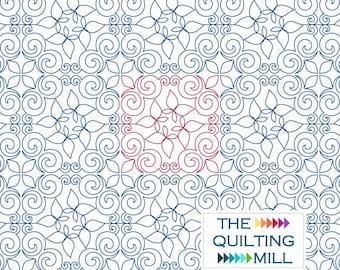Ornate Tile Butterfly Pantograph | Whimsical Swirl Longarm Quilt Pattern Digital | Quilting Pantographs E2E Design
