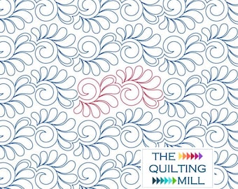 Flair - Quilting Pantograph | Elegant Feather Swirl Longarm Quilt Pattern Digital Download for Quilting Machines