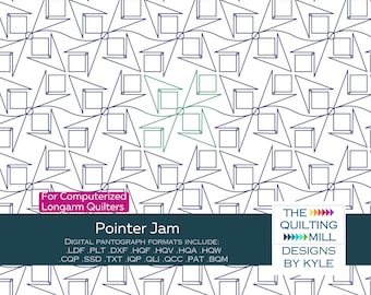 Pointer Jam Digital Quilt Pantograph – Bold, Dynamic Design for Longarm Quilting | No Backtracking, E2E Pattern