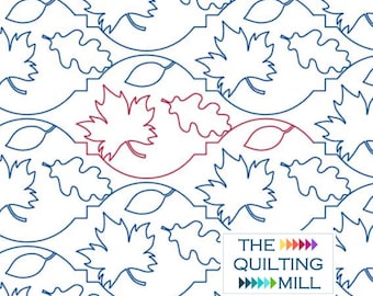 Fall Leaves Mosaic - Digital Pantograph | E2E Quilting Design for Longarm Machines | Autumn Quilt Pattern
