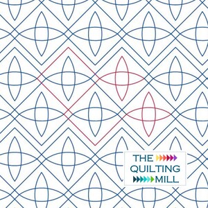 Propellerkvadrater - Quiltningspantograf | Geometrisk långarmsdesign | Modernt E2E-mönster för quiltmaskiner