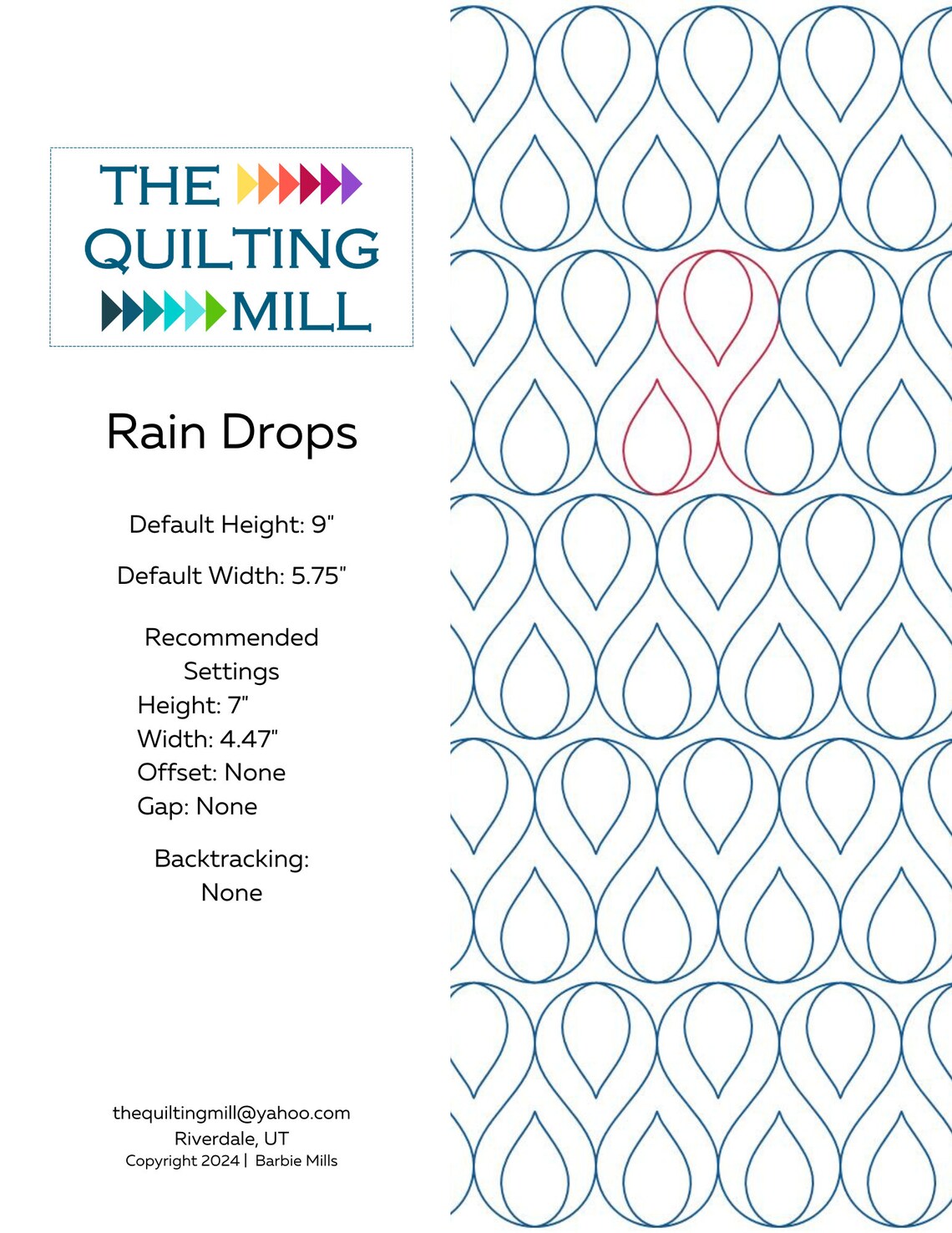 Rain Drops – Smooth Ribbon-style Digital Pantograph for Longarm ...