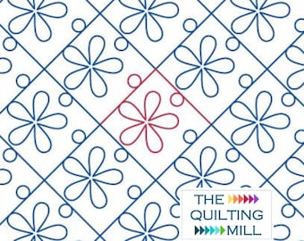 Cheery - Floral Quilting Pantograph | Digital Pantographs for Longarm Quilting | Whimsical Flower Edge-to-Edge Pattern