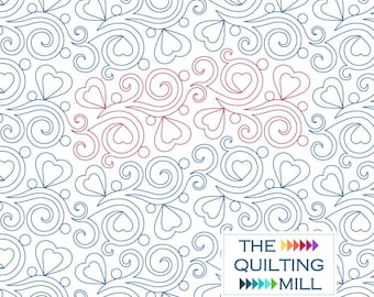Valentine Dreams - Digital Longarm Quilting Design for Edge to Edge Pantograph