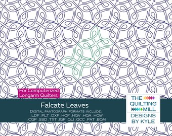 Falcate Leaves - Longarm Quilt Pattern | Whimsical Pantograph  | Digital Pantograph Download for Machine Quilting