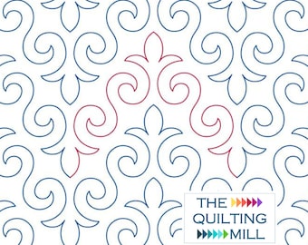 Scrolling-- Digital Quilting Design for Edge to Edge Longarm Quilting Pantograph