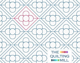 Barcelona - Digital Pantograph | Geometric Floral Pattern | Digital Quilting Design for Longarm Machines