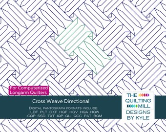 Cross Weave Directional | Digital Quilting Pantograph for Longarm | Woven Geometric Pattern