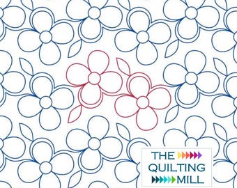 Dreamy Dogwood - Digital Pantograph | Longarm Quilting Pattern E2E Floral Quilt Design | Instant Download for Computerized Longarm Machine