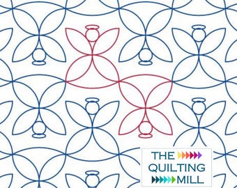Orange Peel Angels Up and Down - Quilting Pantograph | Digital Christmas Pantograph for Longarm Quilting | Angel Holiday Pattern