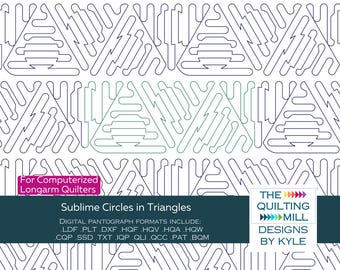 Sublime Circles in Triangles | Digital Pantograph for Longarm Quilting | Modern Geometric Triangle Circle Pattern