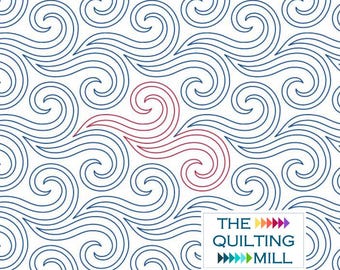 Carried Away - Swirl Longarm Quilting Pantograph | Modern Digital Quilting Design | Ocean Wave Pattern for Quilts
