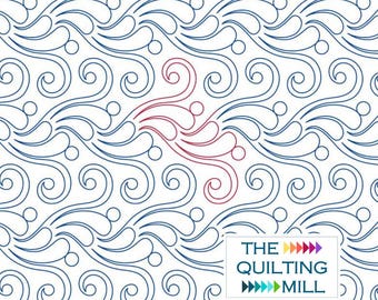 Luxe – Self-Print Paper Pantograph for Longarm Quilting | Elegant Feather & Swirl Design, Printable DIY Pattern