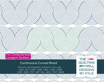 Continuous Curved Braid - Digital Pantograph | Wavy Braid Quilting Pattern for Longarm Machines
