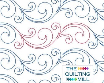 Wisp - Longarm Pantograph | Swirling Curl Design | Digital Quilting Pattern for Longarm Machines | Also includes PDF for self-print panto