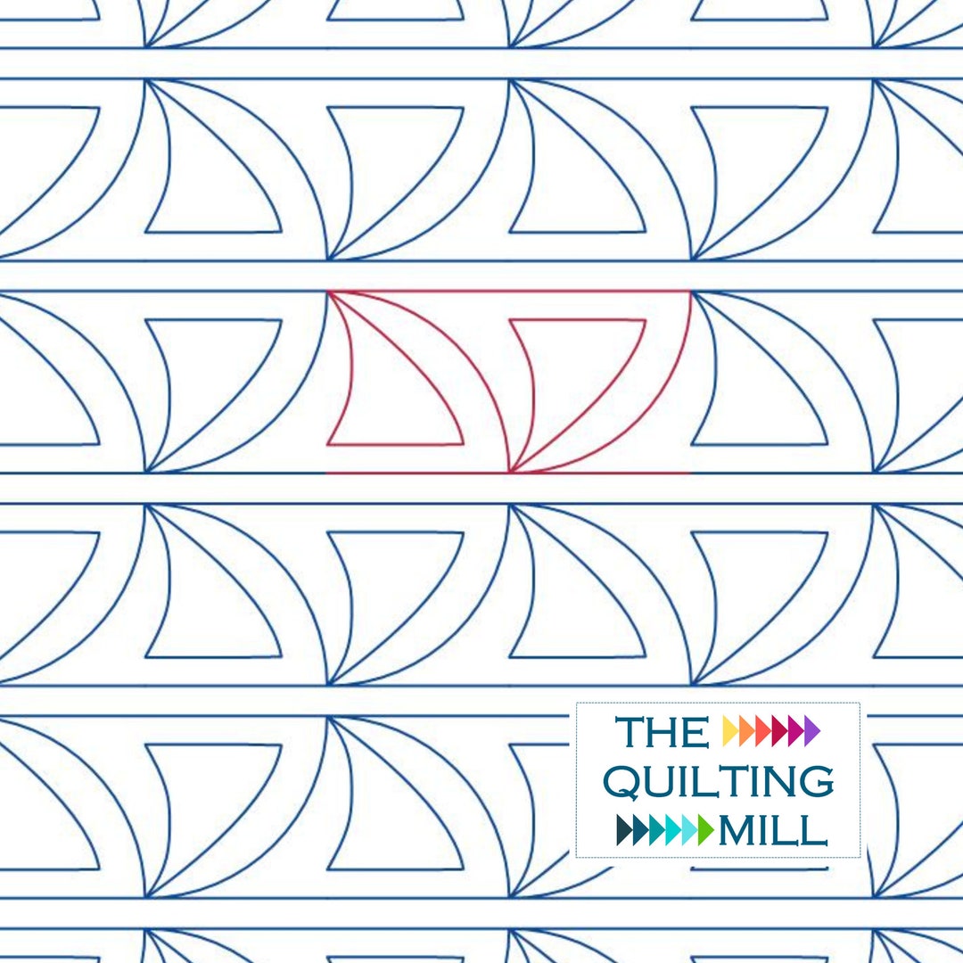 Sideways Clam 2 - Quilting Pantograph | Digital Clam Shell Pattern for ...