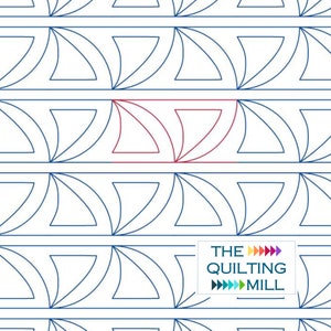 Sideways Clam 2 - Digital Longarm Quilting Design for Edge to Edge Pantograph