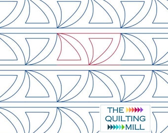 Sideways Clam 2 - Quilting Pantograph | Digital Clam Shell Pattern for Longarm Machines | Edge-to-Edge Design