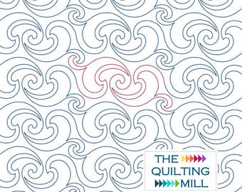 Churn - Swirl Pantograph | Self-Print Paper Pantograph Design for Longarm Quilting | Printable DIY Quilting Pattern Download