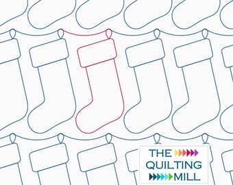 Stockings in a Row - Quilting Pantograph | Digital Pantographs for Longarm Quilting | Whimsical Christmas Holiday Quilt Design