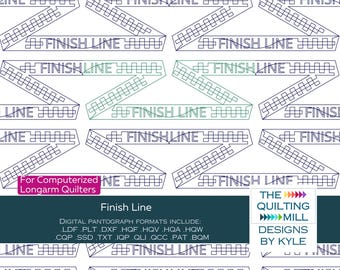 Finish Line | Digital Pantograph for Longarm Quilting | Novelty Checkered Flag Pattern | Fun Milestone Gift Quilt