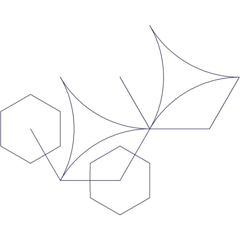 Connectagons - Digital Quilting Pantograph | Pentagon Geometric Longarm ...