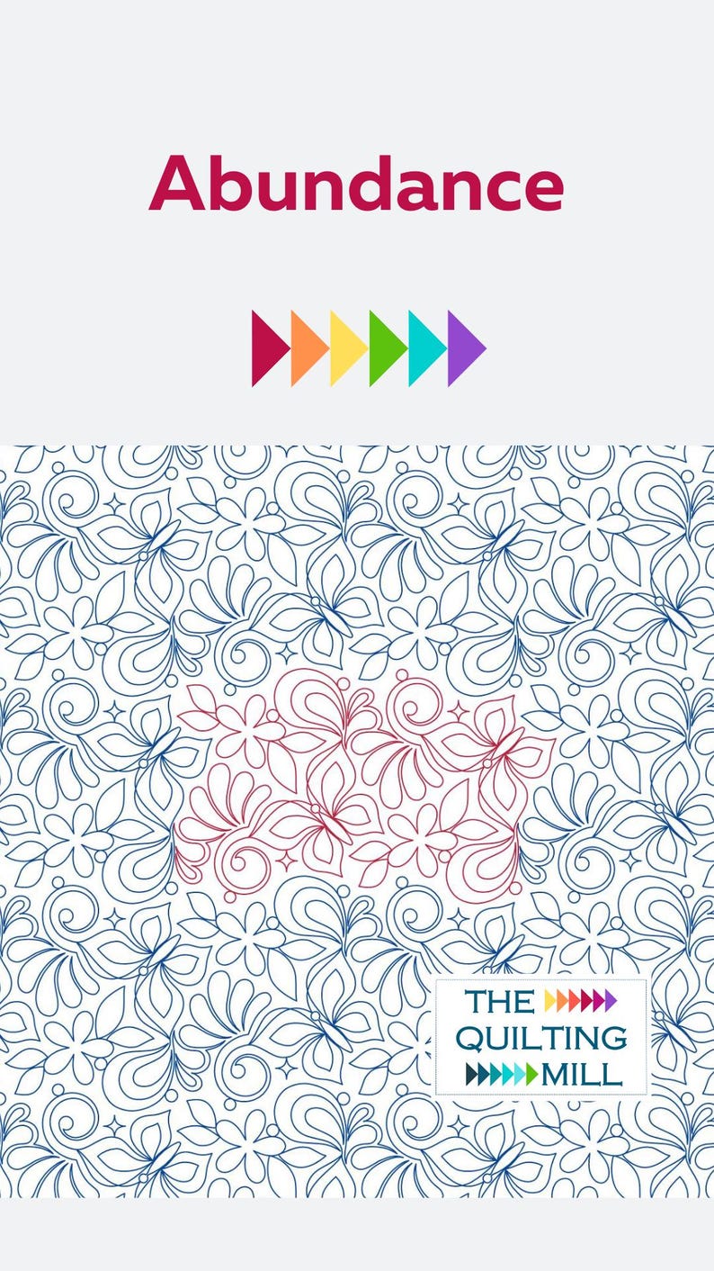 Abundance - Digital Longarm Quilt Pattern | Butterfly & Floral E2E ...