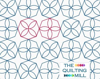 GeoMeadow - Digital Longarm Quilting Design for Edge to Edge Pantograph